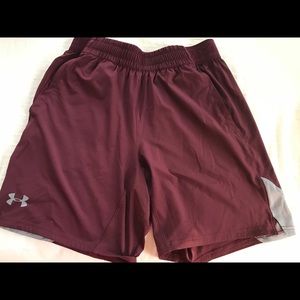 Under Armour Athletic Shorts, Maroon & Grey